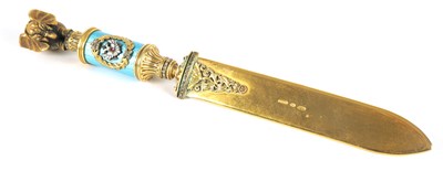 Lot 241 - A 20TH CENTURY RUSSIAN SILVER GILT AND ENAMEL LETTER OPENER