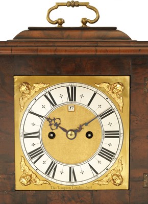 Lot 54 - THOMAS TOMPION, LONDINI. AN IMPORTANT AND RARE PRE NUMBERED CHARLES II FIGURED WALNUT DUTCH STRIKING BRACKET CLOCK