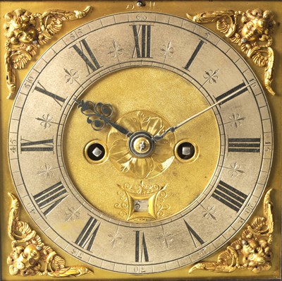 Lot 41 - ROBERT WILLIAMSON, LONDON. A LATE 17TH CENTURY ORMOLU MOUNTED EBONISED BRACKET CLOCK