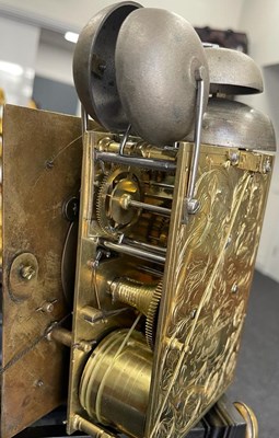 Lot 41 - ROBERT WILLIAMSON, LONDON. A LATE 17TH CENTURY ORMOLU MOUNTED EBONISED BRACKET CLOCK