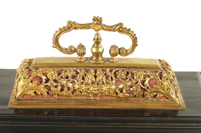 Lot 91 - HENRICUS HARPUR, LONDINI. A VERY EARLY CHARLES II EBONY VENEERED BASKET TOP TABLE CLOCK