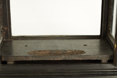 Lot 91 - HENRICUS HARPUR, LONDINI. A VERY EARLY CHARLES II EBONY VENEERED BASKET TOP TABLE CLOCK