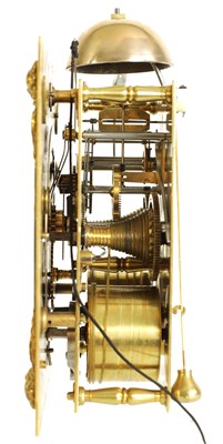 Lot 91 - HENRICUS HARPUR, LONDINI. A VERY EARLY CHARLES II EBONY VENEERED BASKET TOP TABLE CLOCK