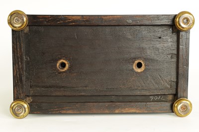 Lot 91 - HENRICUS HARPUR, LONDINI. A VERY EARLY CHARLES II EBONY VENEERED BASKET TOP TABLE CLOCK