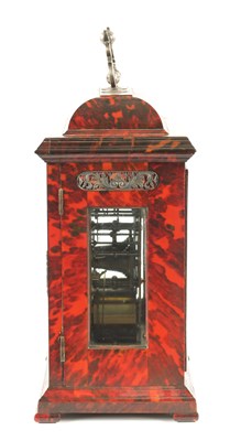 Lot 78 - HENRY MASSY, LONDON. A VERY FINE AND RARE QUEEN ANNE SILVER MOUNTED TORTOISESHELL VENEERED BRACKET CLOCK