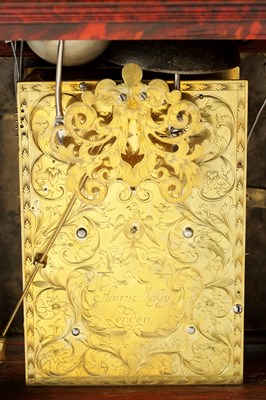 Lot 78 - HENRY MASSY, LONDON. A VERY FINE AND RARE QUEEN ANNE SILVER MOUNTED TORTOISESHELL VENEERED BRACKET CLOCK