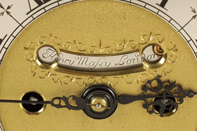 Lot 78 - HENRY MASSY, LONDON. A VERY FINE AND RARE QUEEN ANNE SILVER MOUNTED TORTOISESHELL VENEERED BRACKET CLOCK