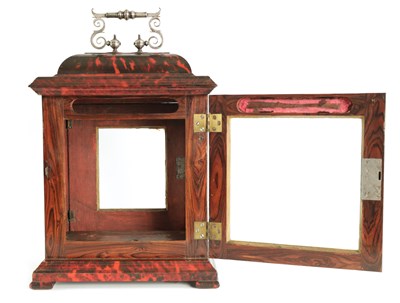 Lot 78 - HENRY MASSY, LONDON. A VERY FINE AND RARE QUEEN ANNE SILVER MOUNTED TORTOISESHELL VENEERED BRACKET CLOCK