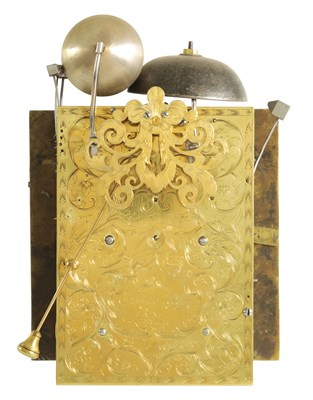 Lot 78 - HENRY MASSY, LONDON. A VERY FINE AND RARE QUEEN ANNE SILVER MOUNTED TORTOISESHELL VENEERED BRACKET CLOCK