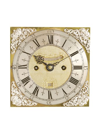 Lot 78 - HENRY MASSY, LONDON. A VERY FINE AND RARE QUEEN ANNE SILVER MOUNTED TORTOISESHELL VENEERED BRACKET CLOCK