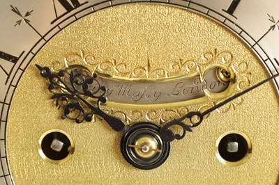 Lot 78 - HENRY MASSY, LONDON. A VERY FINE AND RARE QUEEN ANNE SILVER MOUNTED TORTOISESHELL VENEERED BRACKET CLOCK