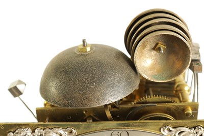 Lot 78 - HENRY MASSY, LONDON. A VERY FINE AND RARE QUEEN ANNE SILVER MOUNTED TORTOISESHELL VENEERED BRACKET CLOCK