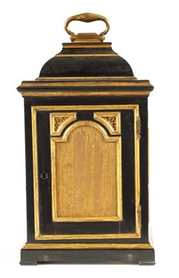 Lot 67 - DANIEL DELANDER, LONDON. A SMALL QUEEN ANNE EBONY VENEERED BRACKET TIMEPIECE WITH PULL QUARTER REPEAT
