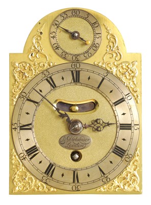 Lot 67 - DANIEL DELANDER, LONDON. A SMALL QUEEN ANNE EBONY VENEERED BRACKET TIMEPIECE WITH PULL QUARTER REPEAT