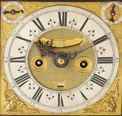 Lot 80 - ALEXANDER HEWITT, LONDON. A WILLIAM AND MARY EBONY VENEERED BRACKET CLOCK