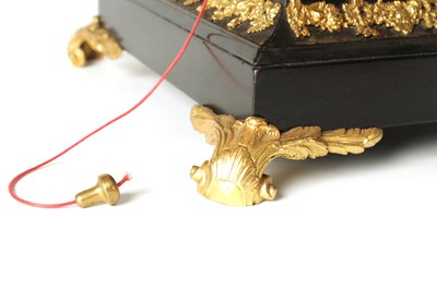 Lot 806 - WILLIAM ROBSON, LONDON. A GEORGE III ORMOLU MOUNTED EBONISED MUSICAL BRACKET CLOCK