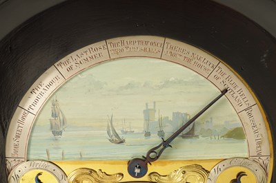 Lot 61 - CHARLES BOSLEY, LONDON. A GEORGE II ORMOLU MOUNTED EBONISED  MUSICAL BRACKET CLOCK WITH ORIGINAL WALL BRACKET