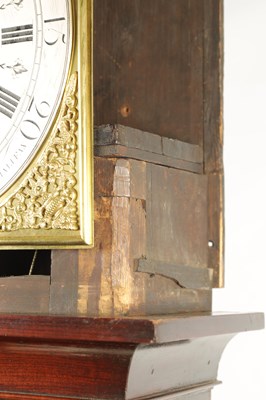 Lot 22 - THOMAS OGDEN, HALIFAX. A GEORGE II SPHERICAL BALL MOON MAHOGANY LONGCASE CLOCK