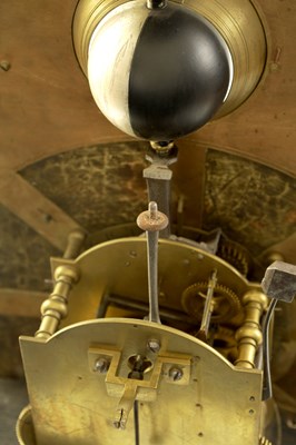 Lot 22 - THOMAS OGDEN, HALIFAX. A GEORGE II SPHERICAL BALL MOON MAHOGANY LONGCASE CLOCK