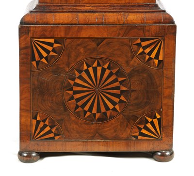 Lot 35 - WILLIAM SPEAKMAN, LONDINI FECIT. A WILLIAM AND MARY 10" OYSTER VENEERED WALNUT AND PARQUETRY LONGCASE CLOCK