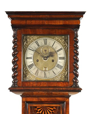 Lot 35 - WILLIAM SPEAKMAN, LONDINI FECIT. A WILLIAM AND MARY 10" OYSTER VENEERED WALNUT AND PARQUETRY LONGCASE CLOCK