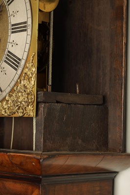 Lot 35 - WILLIAM SPEAKMAN, LONDINI FECIT. A WILLIAM AND MARY 10" OYSTER VENEERED WALNUT AND PARQUETRY LONGCASE CLOCK