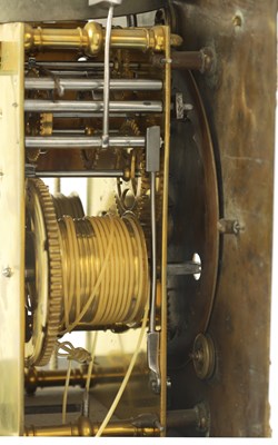 Lot 35 - WILLIAM SPEAKMAN, LONDINI FECIT. A WILLIAM AND MARY 10" OYSTER VENEERED WALNUT AND PARQUETRY LONGCASE CLOCK