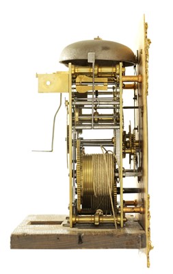 Lot 63 - DANIEL QUARE, LONDON. A FINE AND IMPORTANT QUEEN ANNE MONTH GOING QUARTER CHIMING MULBERRY VENEERED LONGCASE CLOCK CIRCA 1700