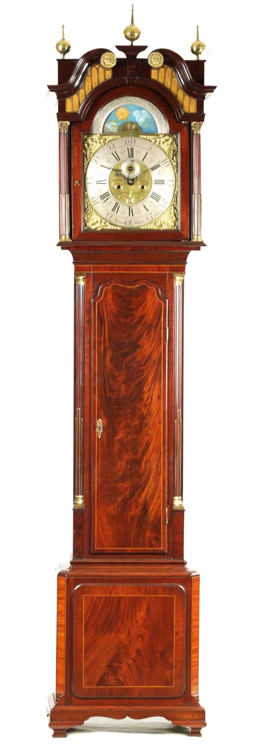 Lot 764 - THOMAS OGDEN, HALIFAX. A RARE GEORGE II WORLD TIME DIAL MAHOGANY LONGCASE CLOCK