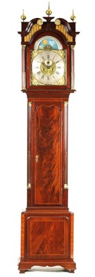 Lot 764 - THOMAS OGDEN, HALIFAX. A RARE GEORGE II WORLD TIME DIAL MAHOGANY LONGCASE CLOCK