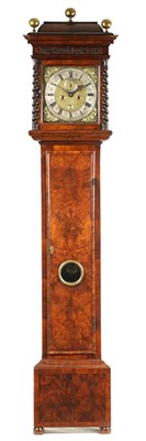 Lot 81 - GEORGE ETHERINGTON, LONDON. A WILLIAM AND MARY BURR WALNUT MONTH DURATION LONGCASE CLOCK