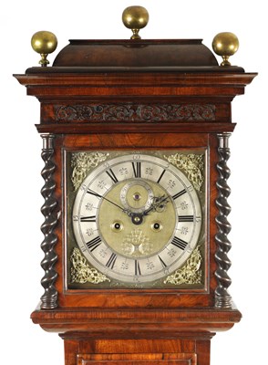 Lot 81 - GEORGE ETHERINGTON, LONDON. A WILLIAM AND MARY BURR WALNUT MONTH DURATION LONGCASE CLOCK