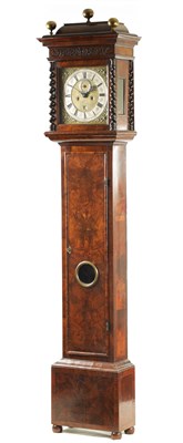 Lot 81 - GEORGE ETHERINGTON, LONDON. A WILLIAM AND MARY BURR WALNUT MONTH DURATION LONGCASE CLOCK