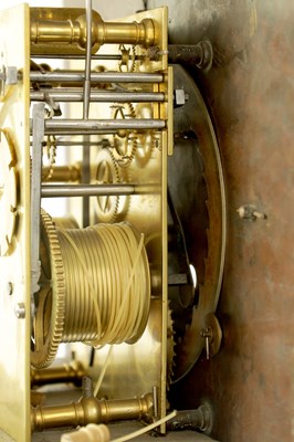 Lot 81 - GEORGE ETHERINGTON, LONDON. A WILLIAM AND MARY BURR WALNUT MONTH DURATION LONGCASE CLOCK