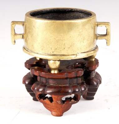 Lot 131 - A MINIATURE CHINESE BRONZE CENSER having...