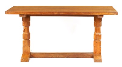 Lot 919 - A ROBERT 'MOUSEMAN' THOMPSON AZED OAK 5' REFECTORY DINING TABLE