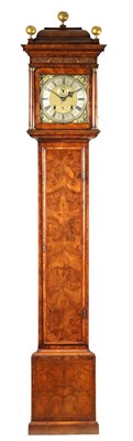 Lot 79 - DANIEL QUARE, LONDON. A FINE QUEEN ANNE BURR WALNUT THREE-MONTH DURATION LONGCASE CLOCK