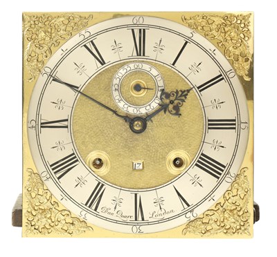 Lot 79 - DANIEL QUARE, LONDON. A FINE QUEEN ANNE BURR WALNUT THREE-MONTH DURATION LONGCASE CLOCK