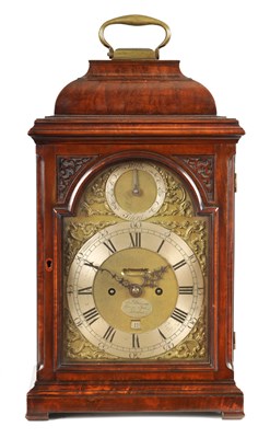 Lot 21 - JOHN DOWSON, LONDON. A GEORGE II MAHOGANY VERGE BRACKET CLOCK