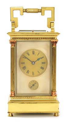 Lot 707 - A LATE 19TH CENTURY GIANT REPEATING CARRIAGE CLOCK BY E.MAURICE & Co.
