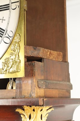 Lot 53 - FINNEY, LIVERPOOL. A GEORGE II FIGURED MAHOGANY MUSICAL LONGCASE CLOCK