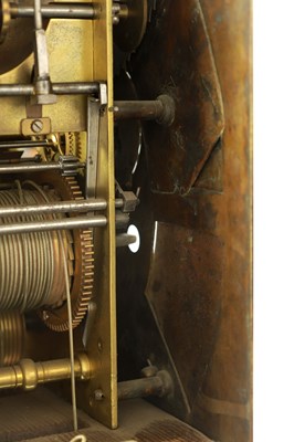 Lot 53 - FINNEY, LIVERPOOL. A GEORGE II FIGURED MAHOGANY MUSICAL LONGCASE CLOCK