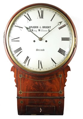 Lot 69 - A REGENCY FIGURED MAHOGANY DOUBLE FUSEE DIAL CLOCK
