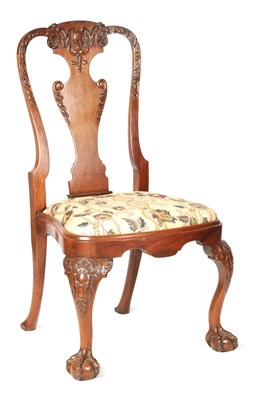 Lot 1228 - A GEORGE II STYLE MAHOGANY SIDE CHAIR