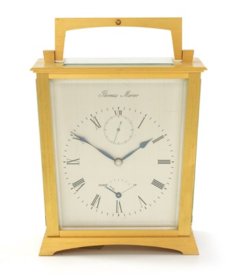 Lot 28 - THOMAS MERCER, ST. ALBANS. No. 1199. A 1970's ENGLISH GILT BRASS CHRONOMETER CARRIAGE TIMEPIECE