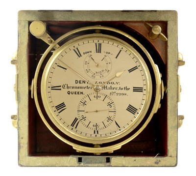 Lot 32 - DENT, LONDON. CHRONOMETER MAKER TO THE QUEEN No. 2398. A MID 19TH CENTURY TWO-DAY MARINE CHRONOMETER