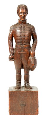 Lot 656 - AN 18TH CENTURY WALNUT CARVED FIGURE OF THE DUKE OF WELLINGTON