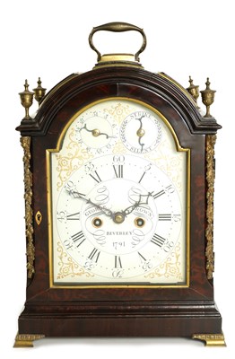 Lot 73 - GEORGE BROWN, BEVERLEY. A GEORGE III TRIPLE PAD TOP VERGE BRACKET CLOCK