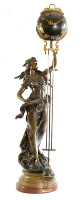 Lot 19 - A LARGE LATE 19TH CENTURY FRENCH FIGURAL MYSTERY CLOCK