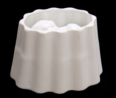 Lot 1254 - A 19TH CENTURY IRONSTONE LION SHAPED JELLY MOULD